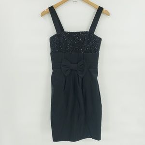 Jessica McClintock Sequin Bow Cocktail Dress